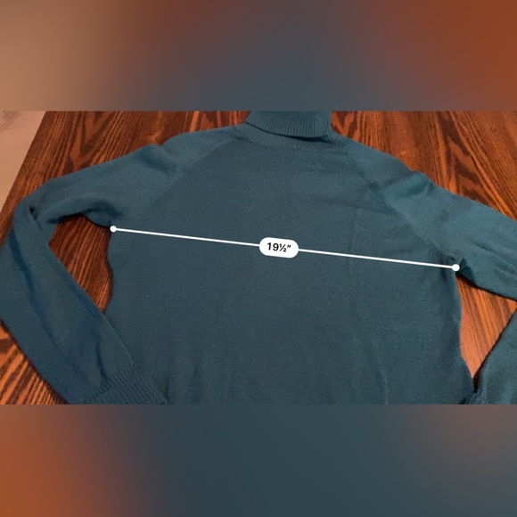 Banana Republic green merino wool turtleneck sweater size XL GUC - Picture 8 of 9